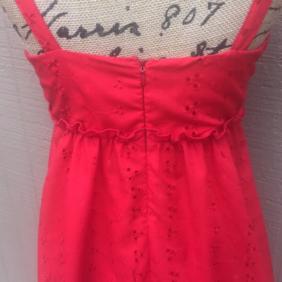 Sz 4 Believe Petite Red Eyelet Lace Dress - Picture 7 of 7